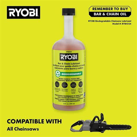 ryobi chain saw oil|RYOBI 24 oz. Biodegradable Bar and Chain Oil。